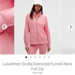 NEW with tags! Lululemon Scuba Oversized Funnel-Neck Full Zip Pink Tide XL/XXL